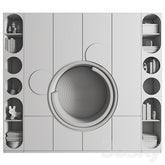 Trueliving 5 Door Sliding Kids Designer wardrobes Laminated Finish & PU Finish with Drawers 8Ft *2Ft *9Ft -2438.4MM X 609MM X 2743.2MM)